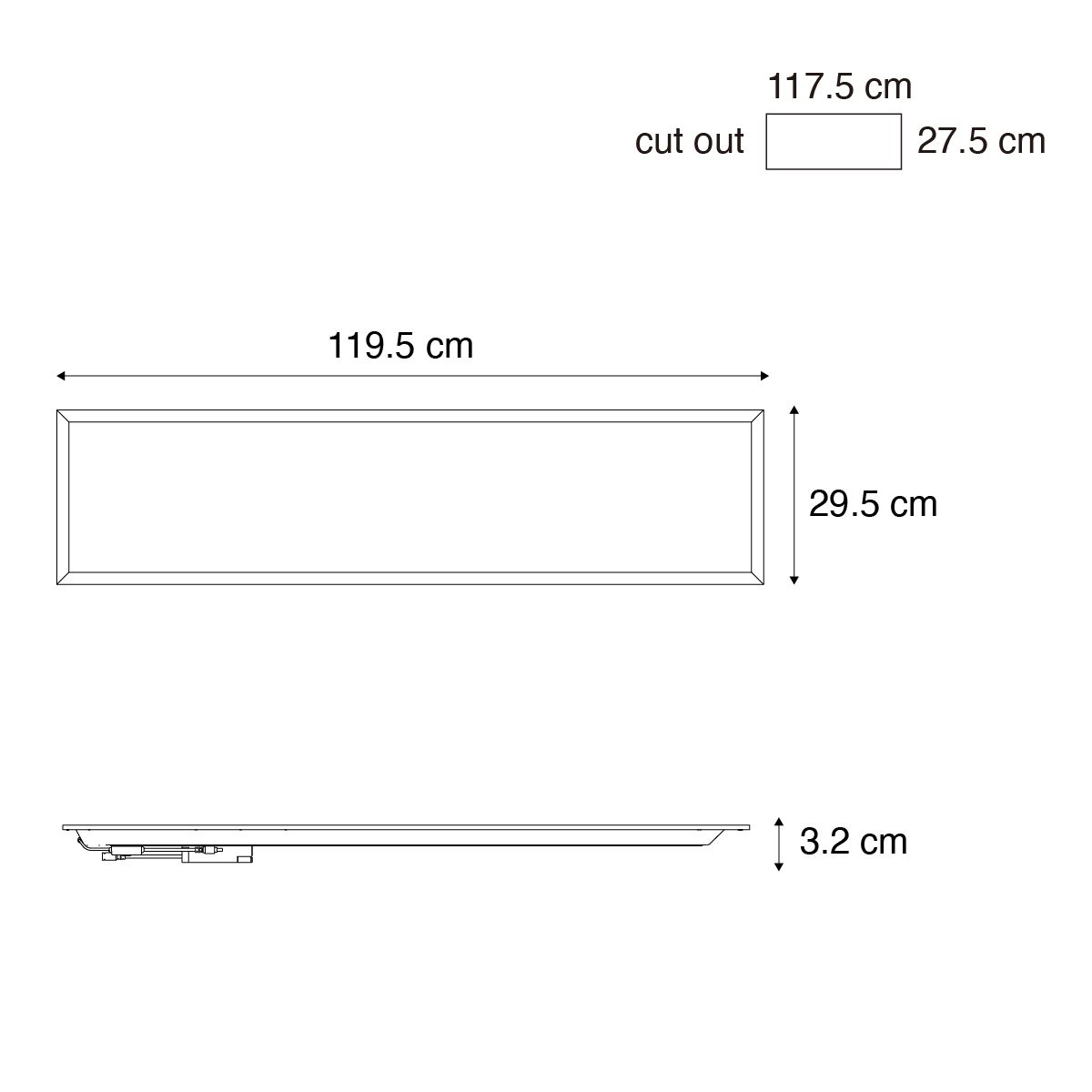 Inbouw LED-paneel wit langwerpig incl. LED 3000K - 6500K met dipswitch - Seagal