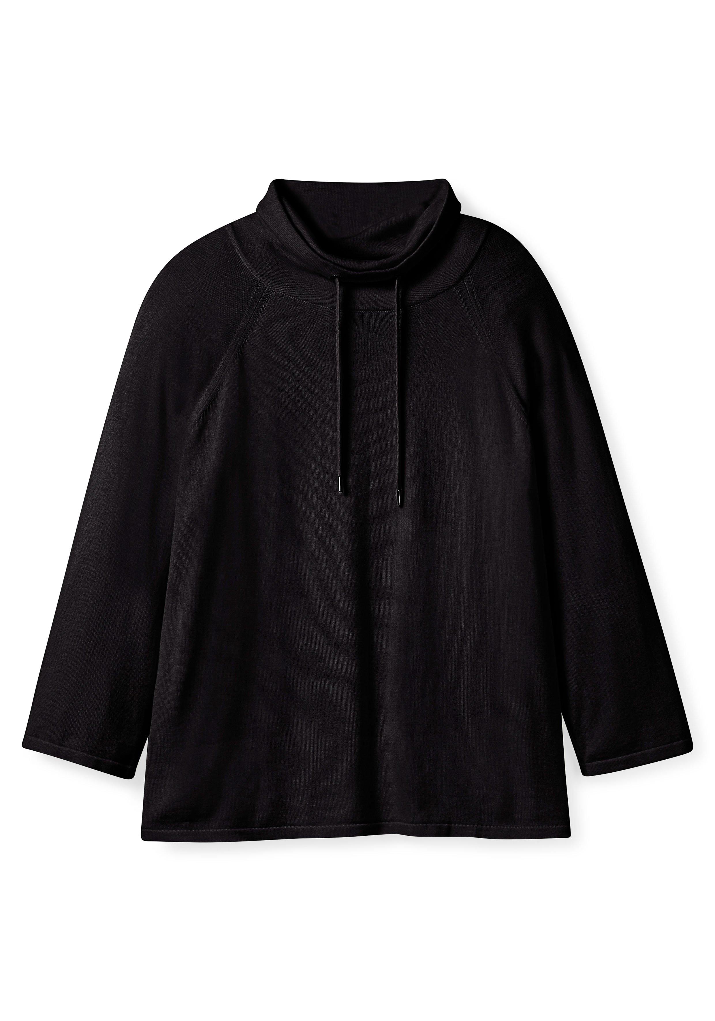 Pullover mit weitem Stehkragen und Tunnelzug