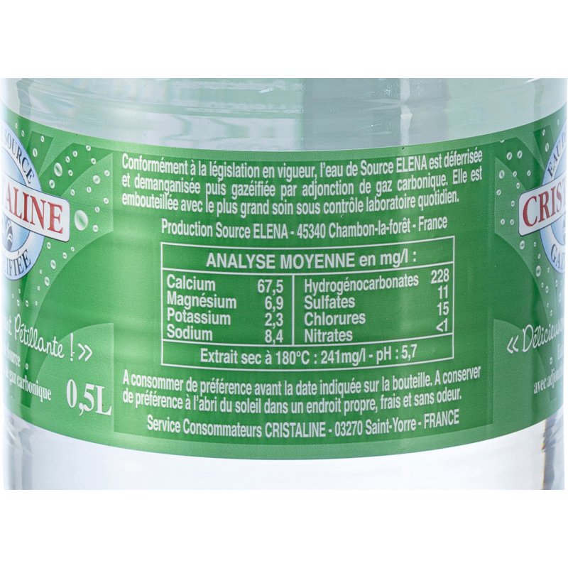 Eau gazeuse Cristaline 50 cl - 24 bouteilles