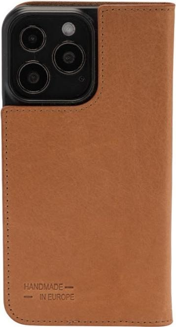 iPhone 14 Echtleder Bookcase Hülle Tegel (10859) - Braun (Cognac)