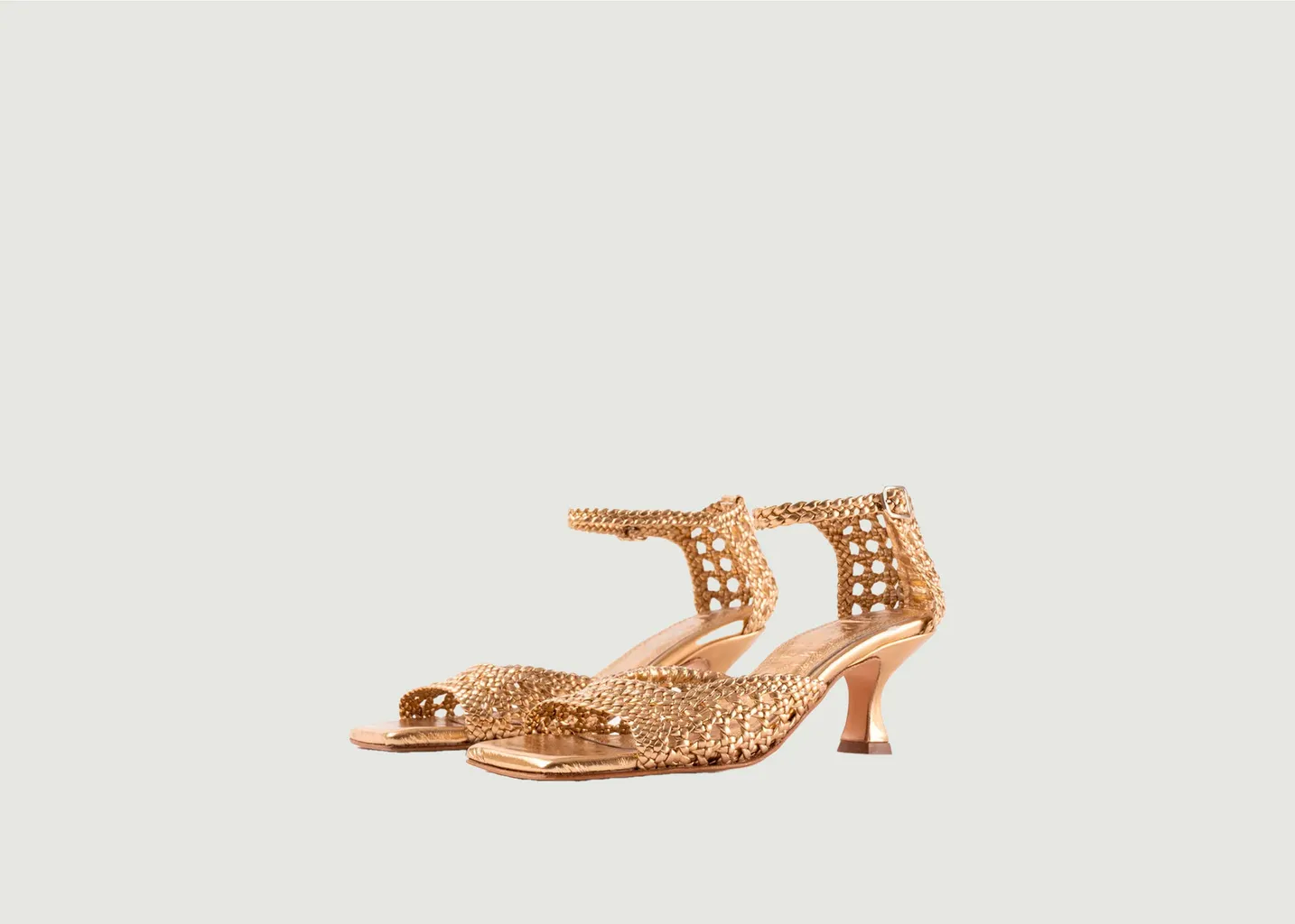 Sandales à talons en cuir tressé Veronica Souliers Martinez