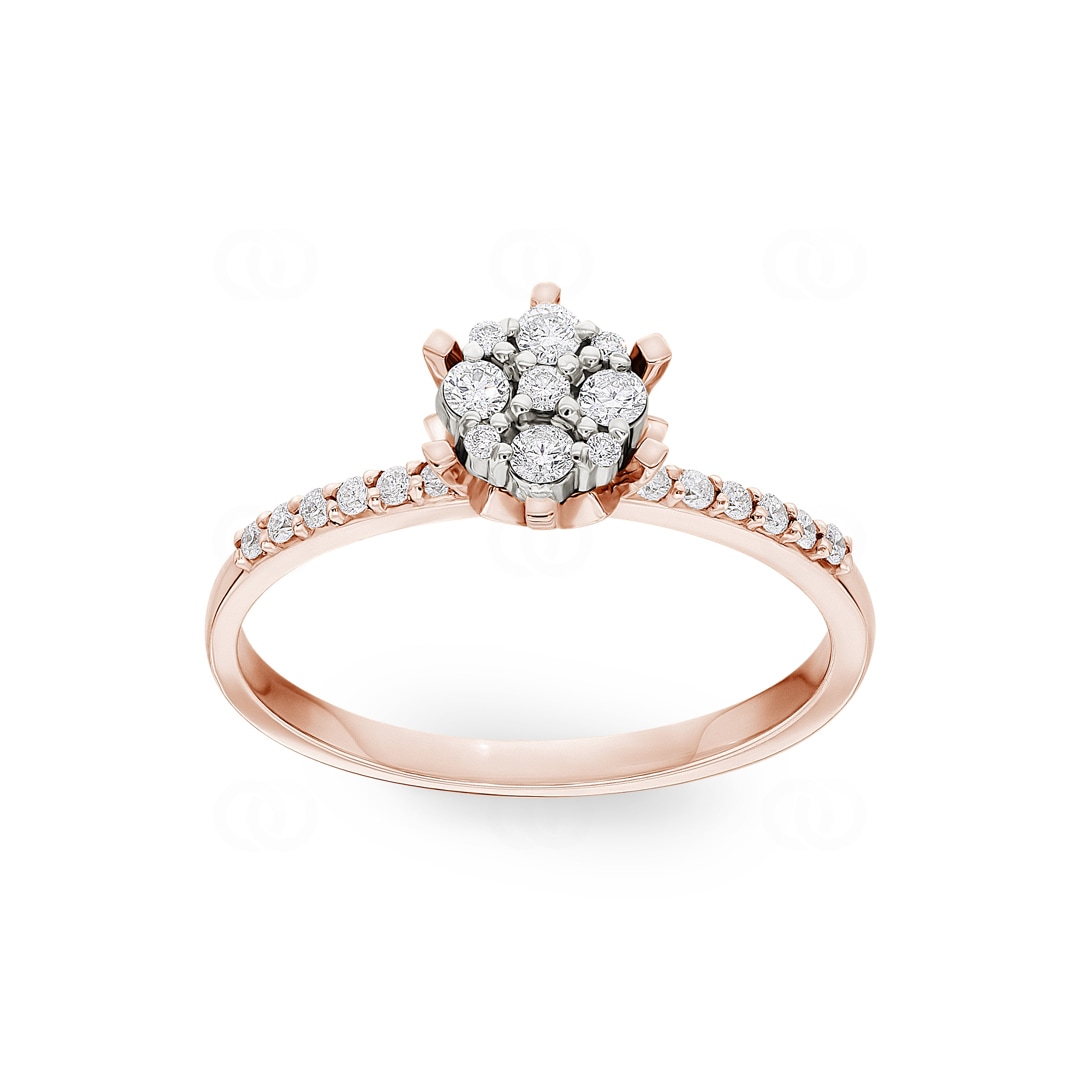0.26 Karat Diamantring 750/18 K Roségold