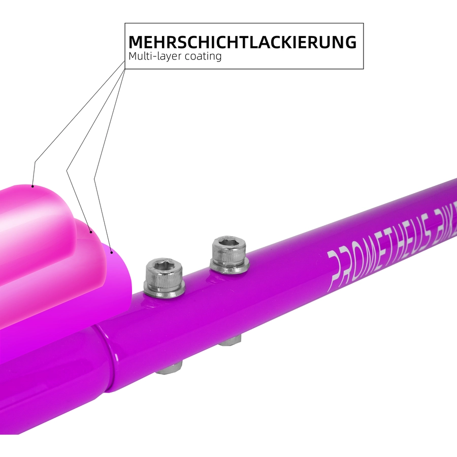 PROMETHEUS BICYCLES® Schiebestange für Kinderfahrrad violett