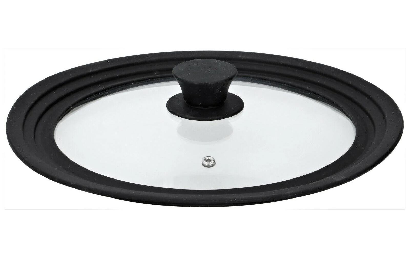Pfannendeckel mit Silikonrand 16 cm/18 cm/20 cmUniversal-Glasdeckel mit Silikonrand für Pfannen und Töpfe
