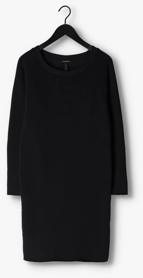 10DAYS zwarte 10days mini jurk boat neck dress fleece
