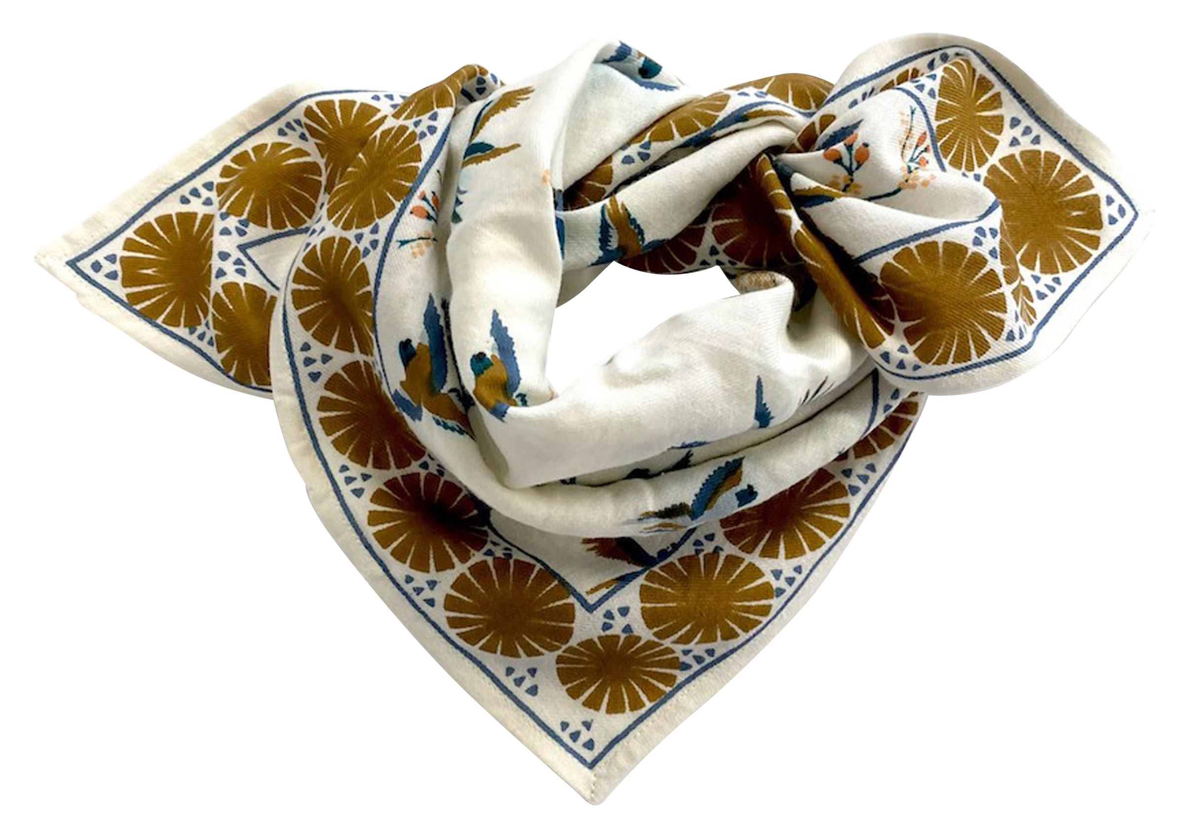 MANIKA - Foulard en coton imprimé| Blanc