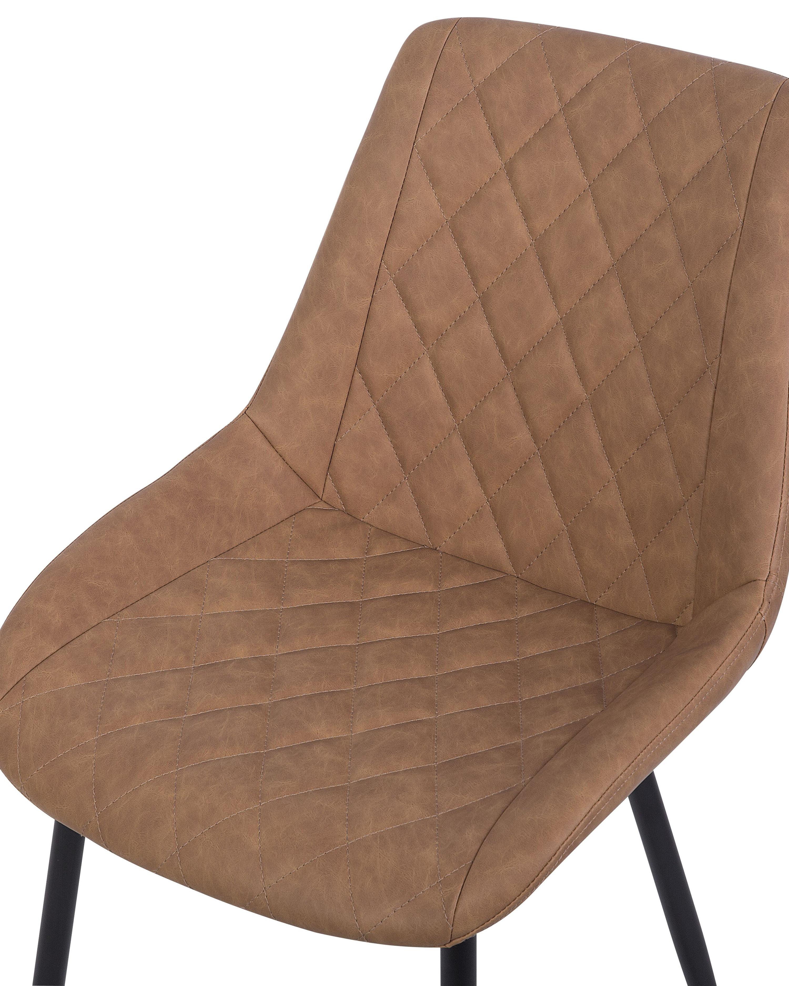 Set van 2 eetkamerstoelen MARIBEL Kunstleer Goudbruin
