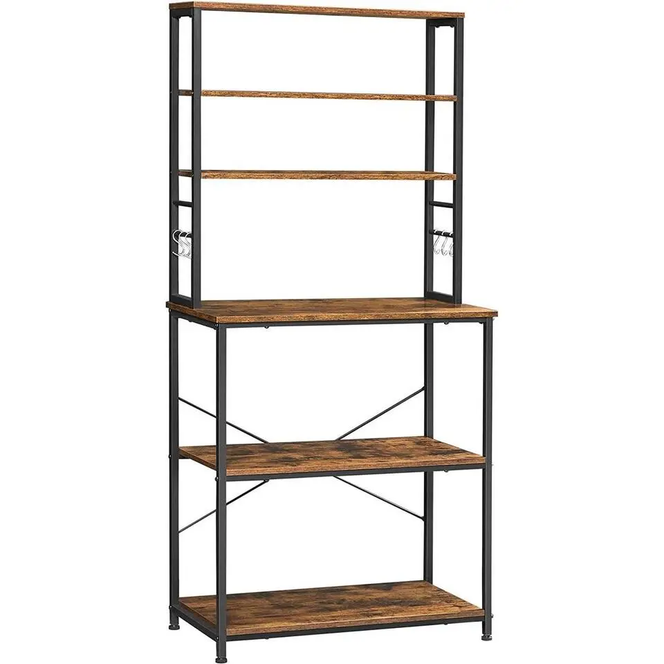Keukenkast - Keukenrek staand - Industrieel - Bruin - Zwart - 80 x 40 x 167 cm