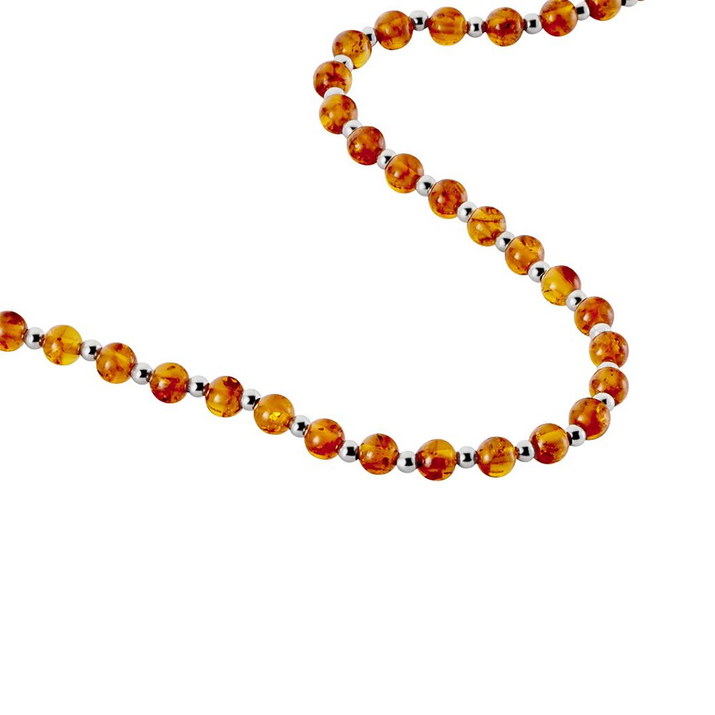 Collier Costin Argent Ambre