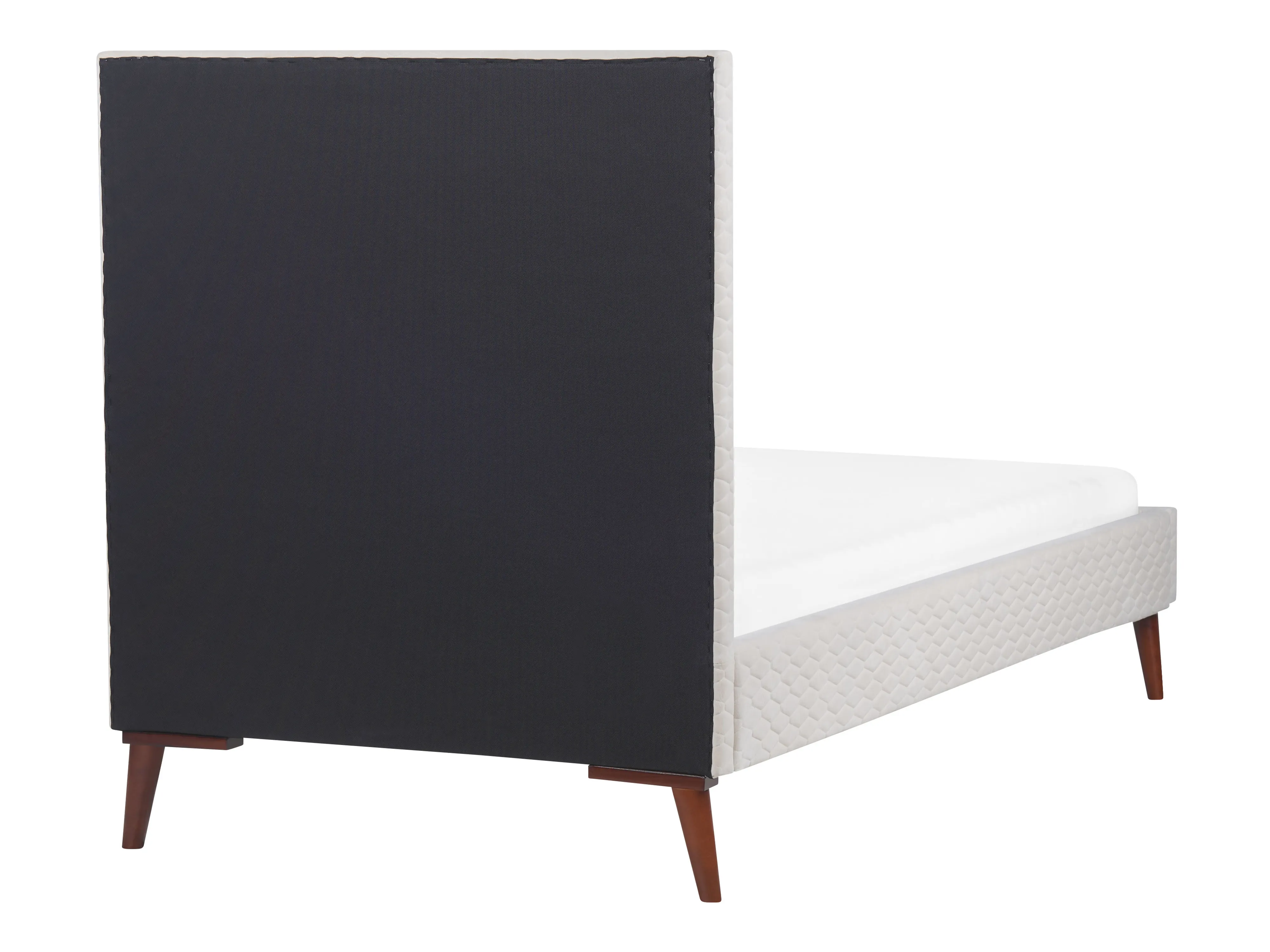 Bed Fluweel BAYONNE 90 x 200 cm Gebroken wit