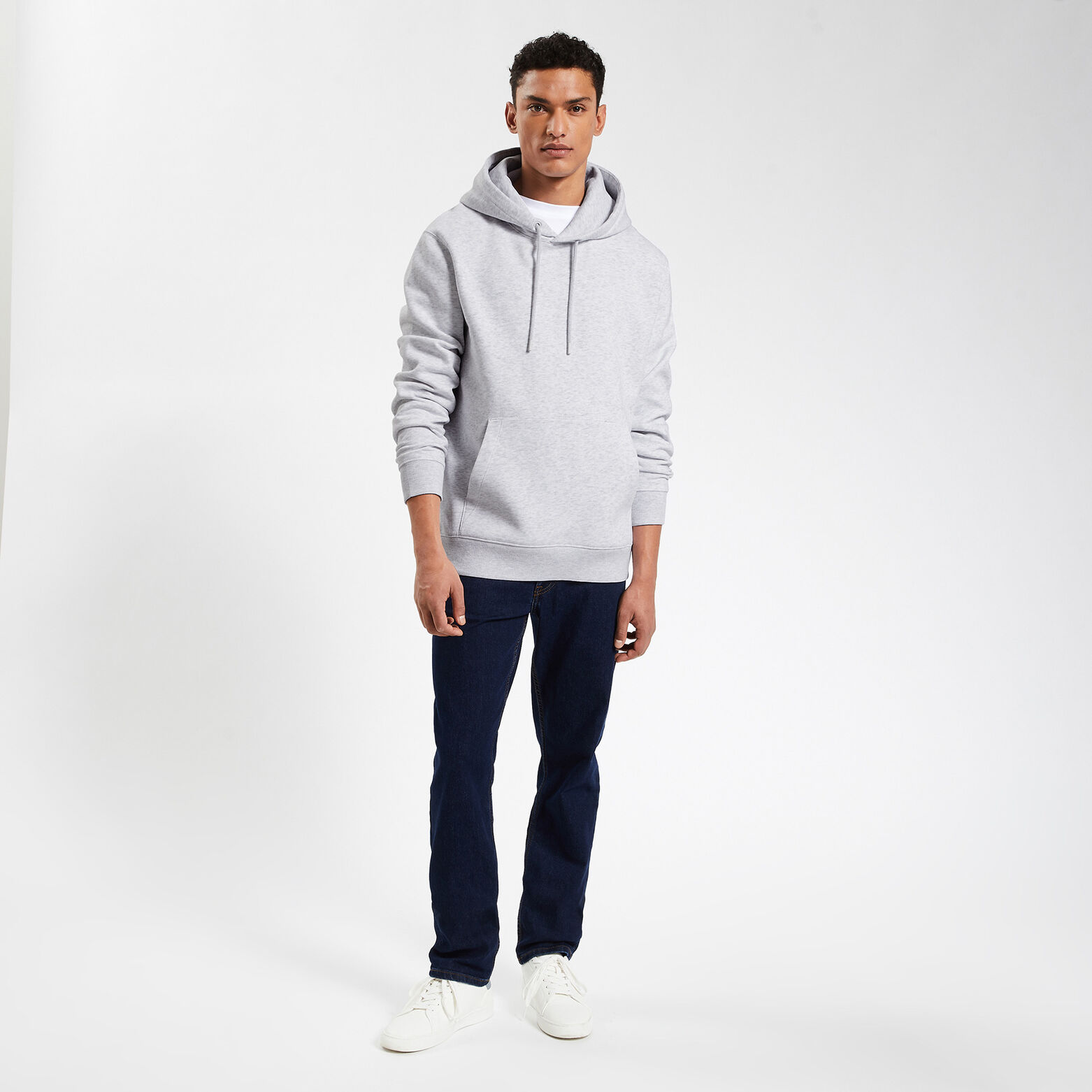 Sweat à capuche essentiel Gris clair