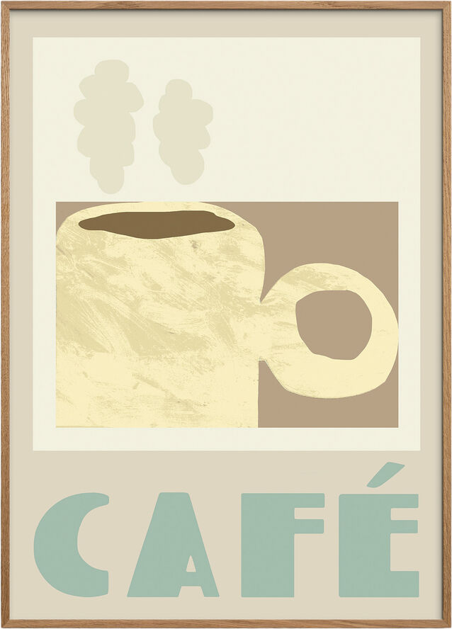 Poster & Frame Cheer up Cafe Beige