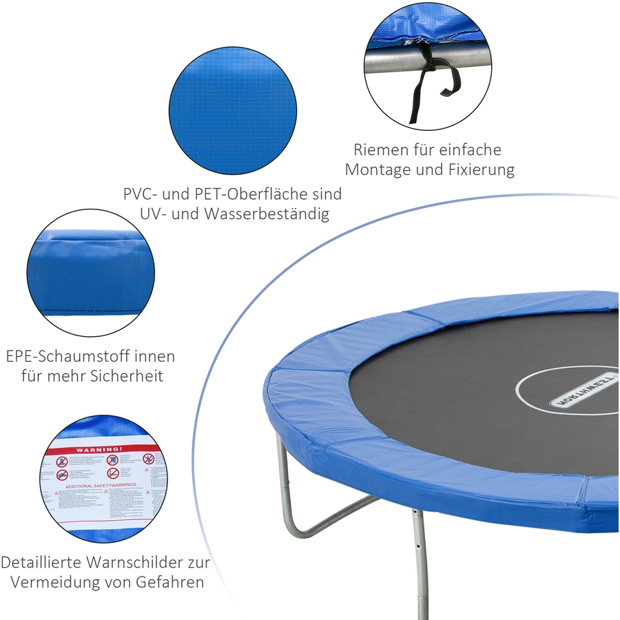 Outsunny Randabdeckung für Trampoline blau