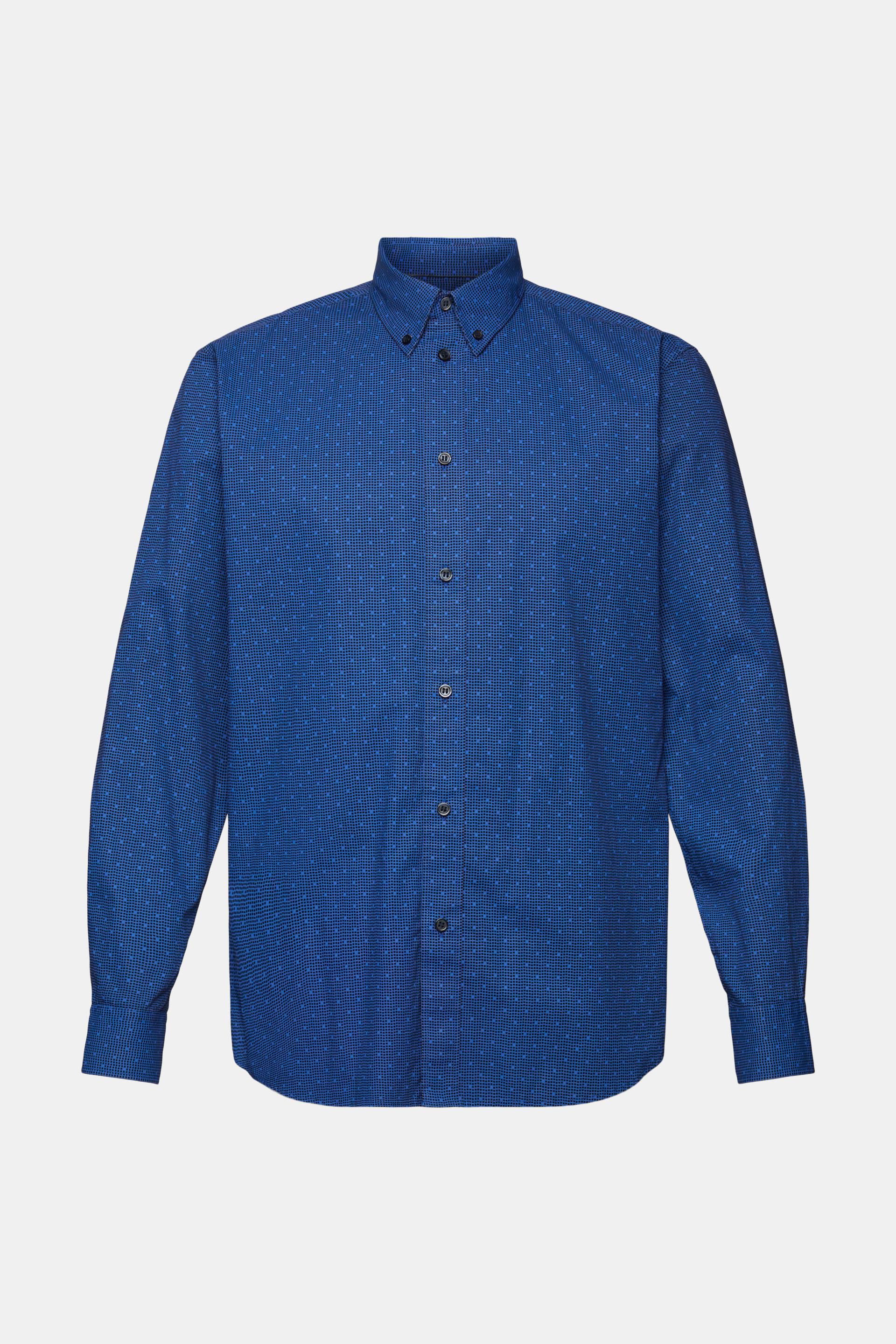 Chemise à col boutonné et motif, 100% coton