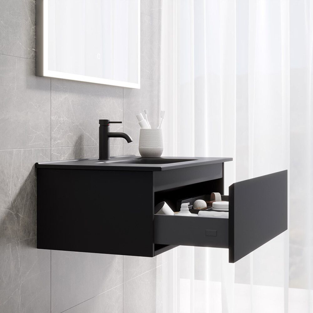 BADEROMSMØBEL CAMARGUE IQ+ FRONT SVART MATT 80CM