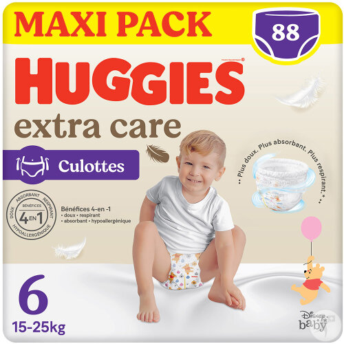 Huggies Extra Care Couches-Culottes Bébé Taille 6 4x22 Pièces