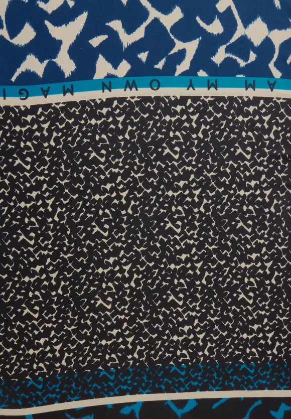 Cosy Print Longschal - aquamarine blue