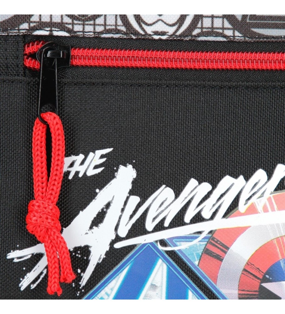 Mochila Disney Avengers Heroes com Rodas, Preta - 25x32x12cm -