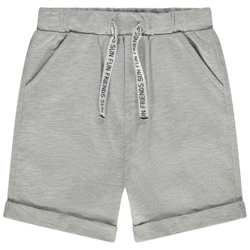 Bermuda en molleton uni pour bébé garçon - Gris clair