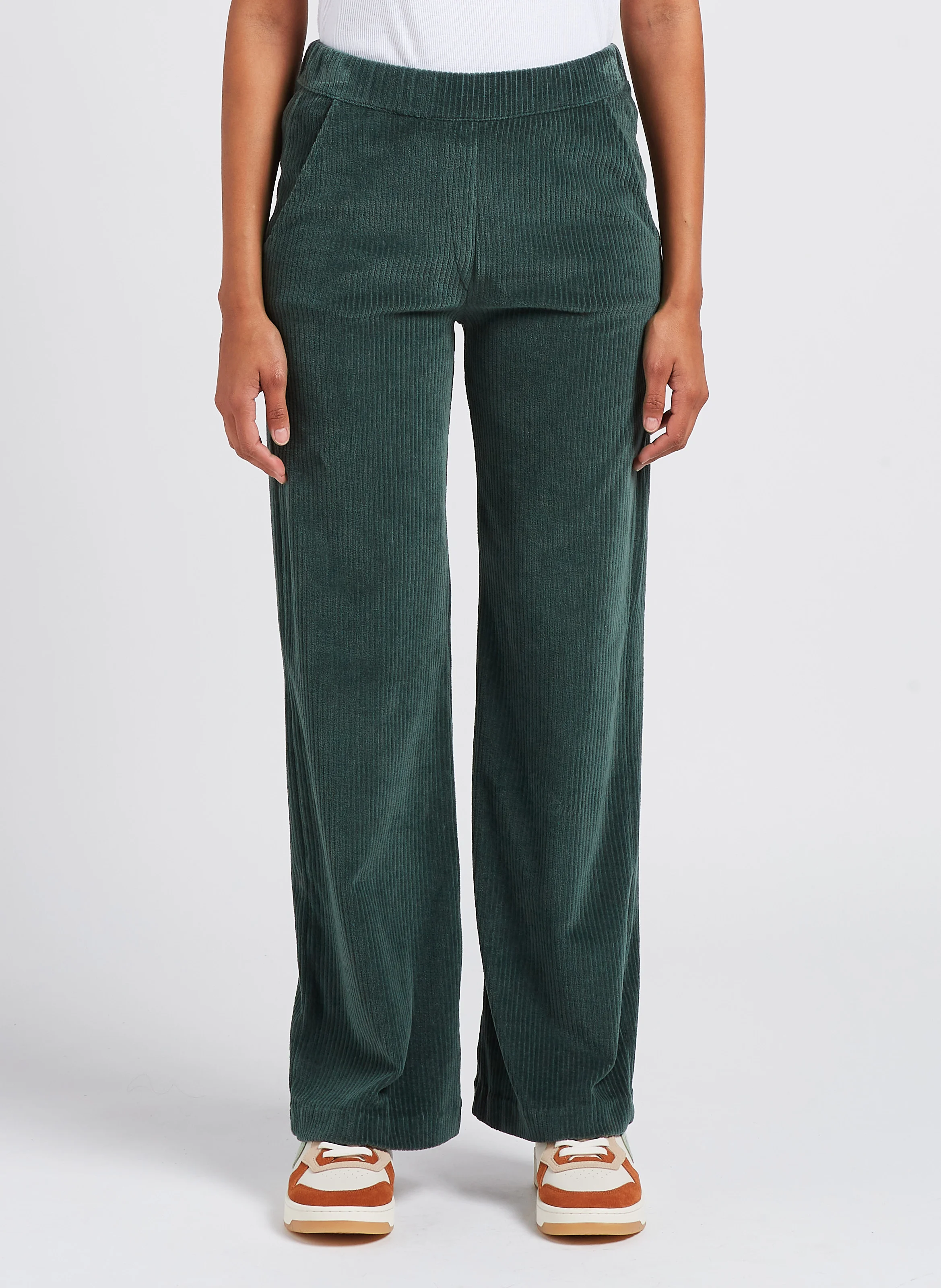 Pantalon droit en velours | Vert