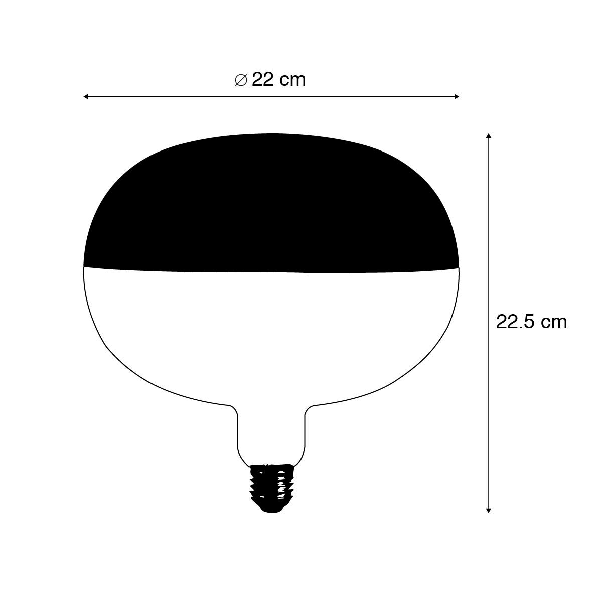 E27 dimbare LED lamp kopspiegel zwart 6W 360 lm 1800K