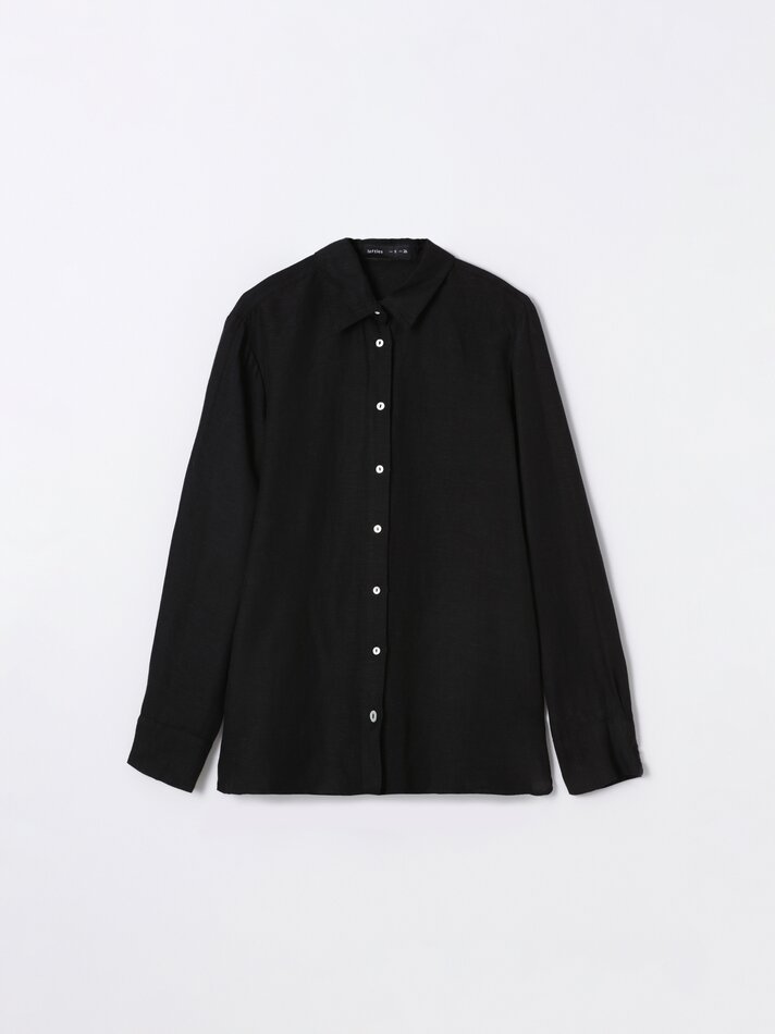 Camisa rústica de linho - Preta