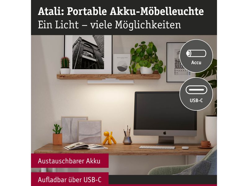 Paulmann Mobile Möbelaufbauleuchte Atali Weiss Dimmbare Unterbauleuchte