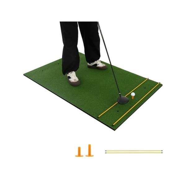 3 i 1 golfslagmatte med kunstgress 2 golf-tees 2 justeringsstenger og 6 forhåndsborede tee-hull 60