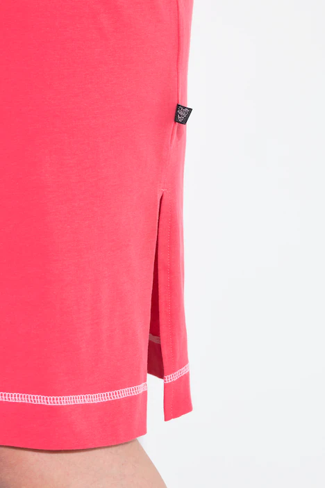 Bigshirt, platzierter Druck, V-Ausschnitt, Halbarm, pink