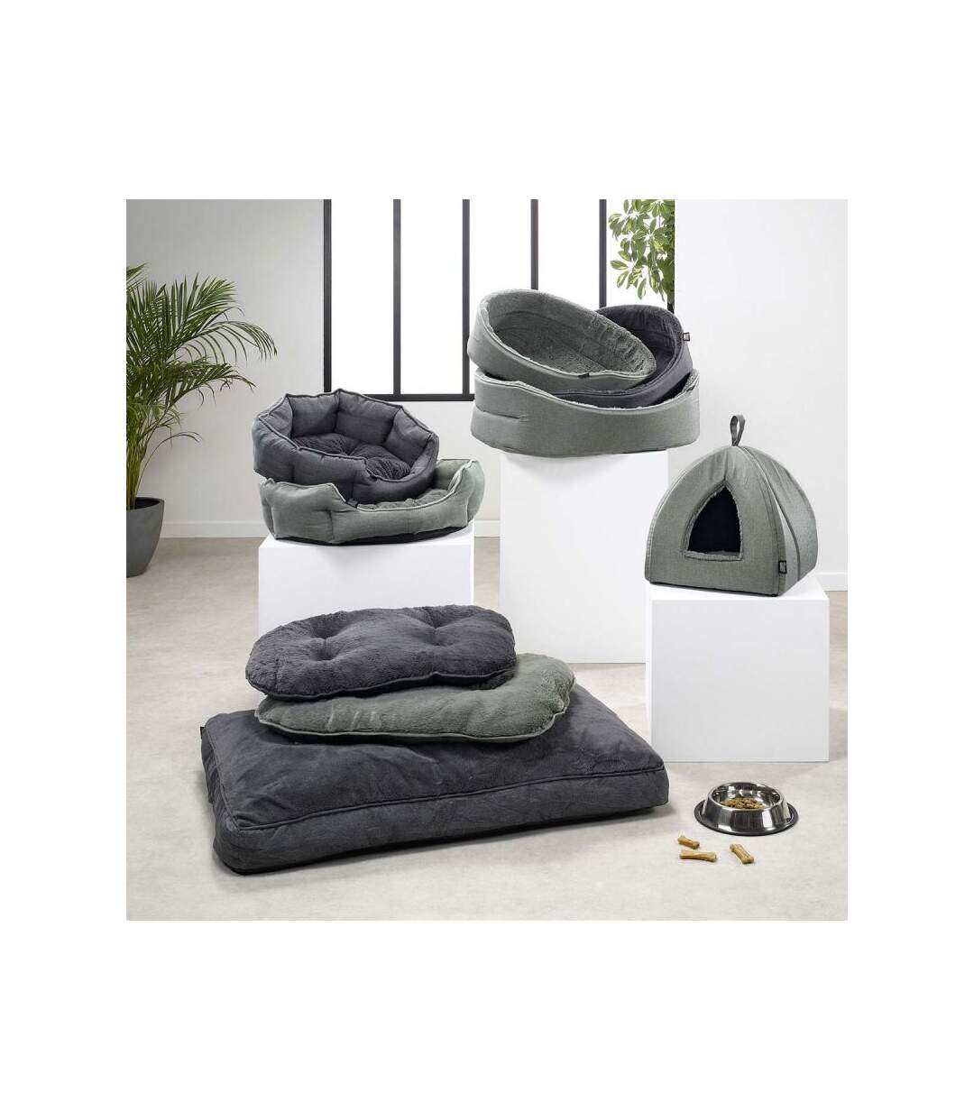 Paris Prix - Panier Pour Chien & Chat newton 55cm Charbon