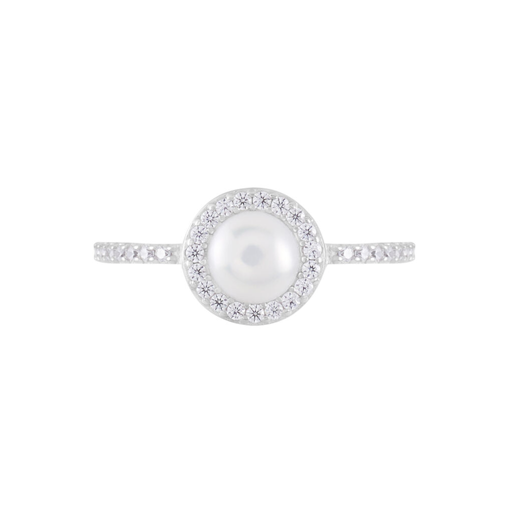 Bague Argent Blanc Suada Perle De Culture Oxyde De Zirconium