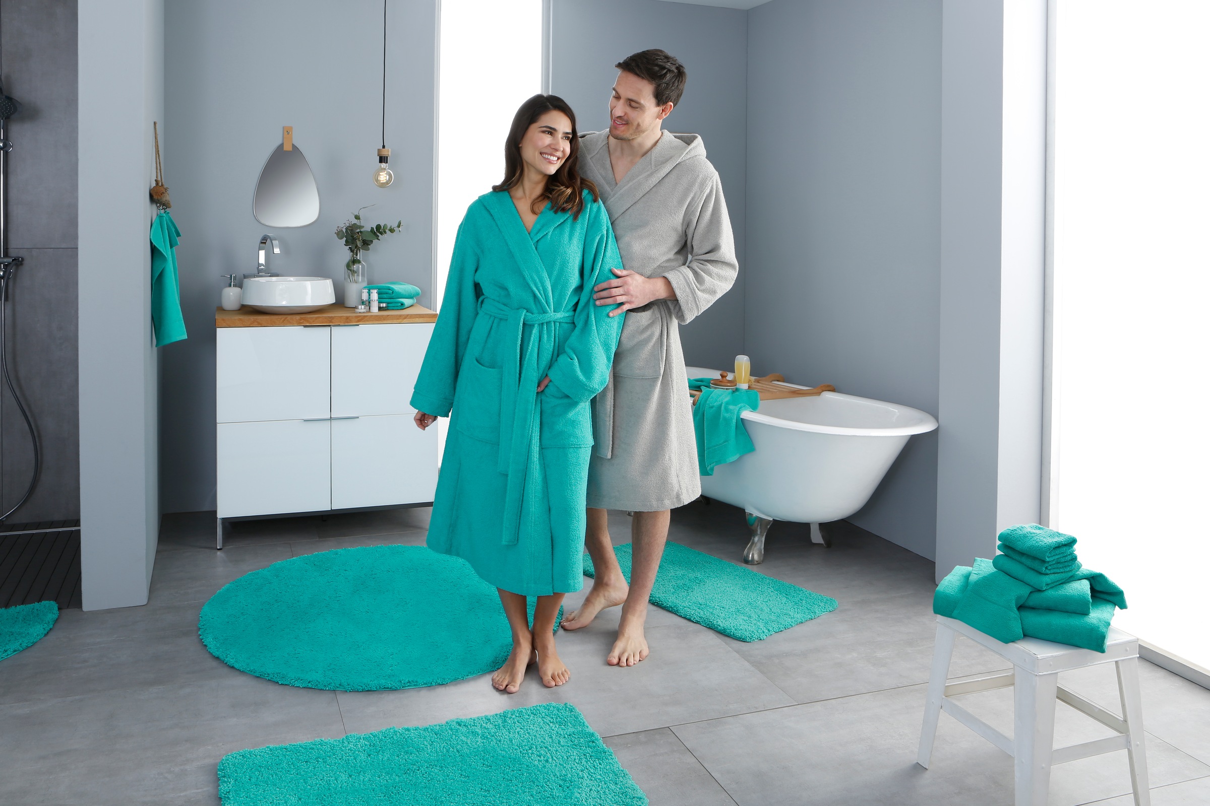 my home Unisex-Bademantel »Sanremo, ideal für Sauna & Spa, Hotelbademantel, Morgenmantel«, 1 Stk. mit Taschen, Damen & Herren Bademäntel, S-3XL