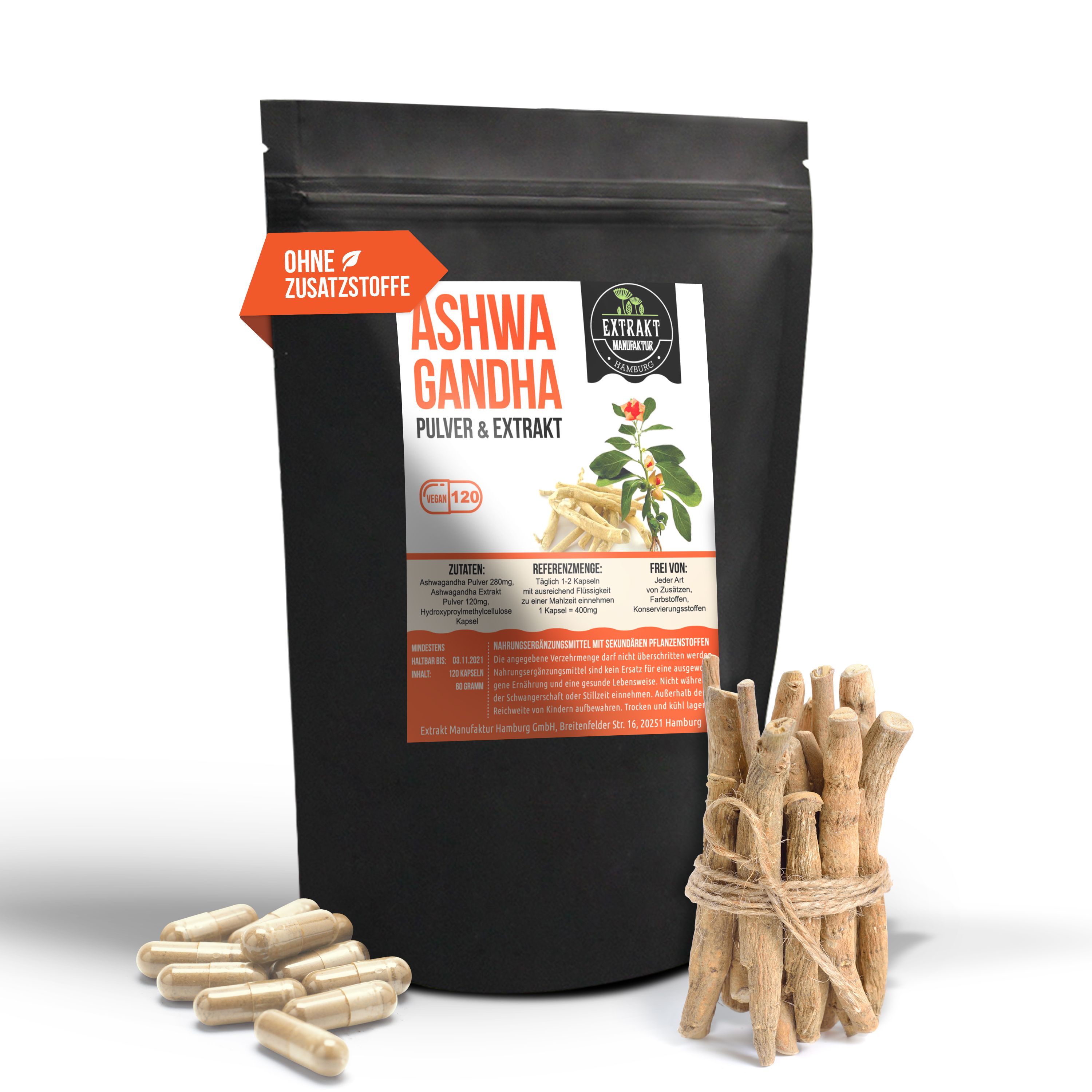 Extrakt Manufaktur Ashwagandha Kapseln Withania somnifera