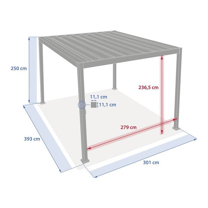 Pergola bioclimatique rétractable EVORA Gris