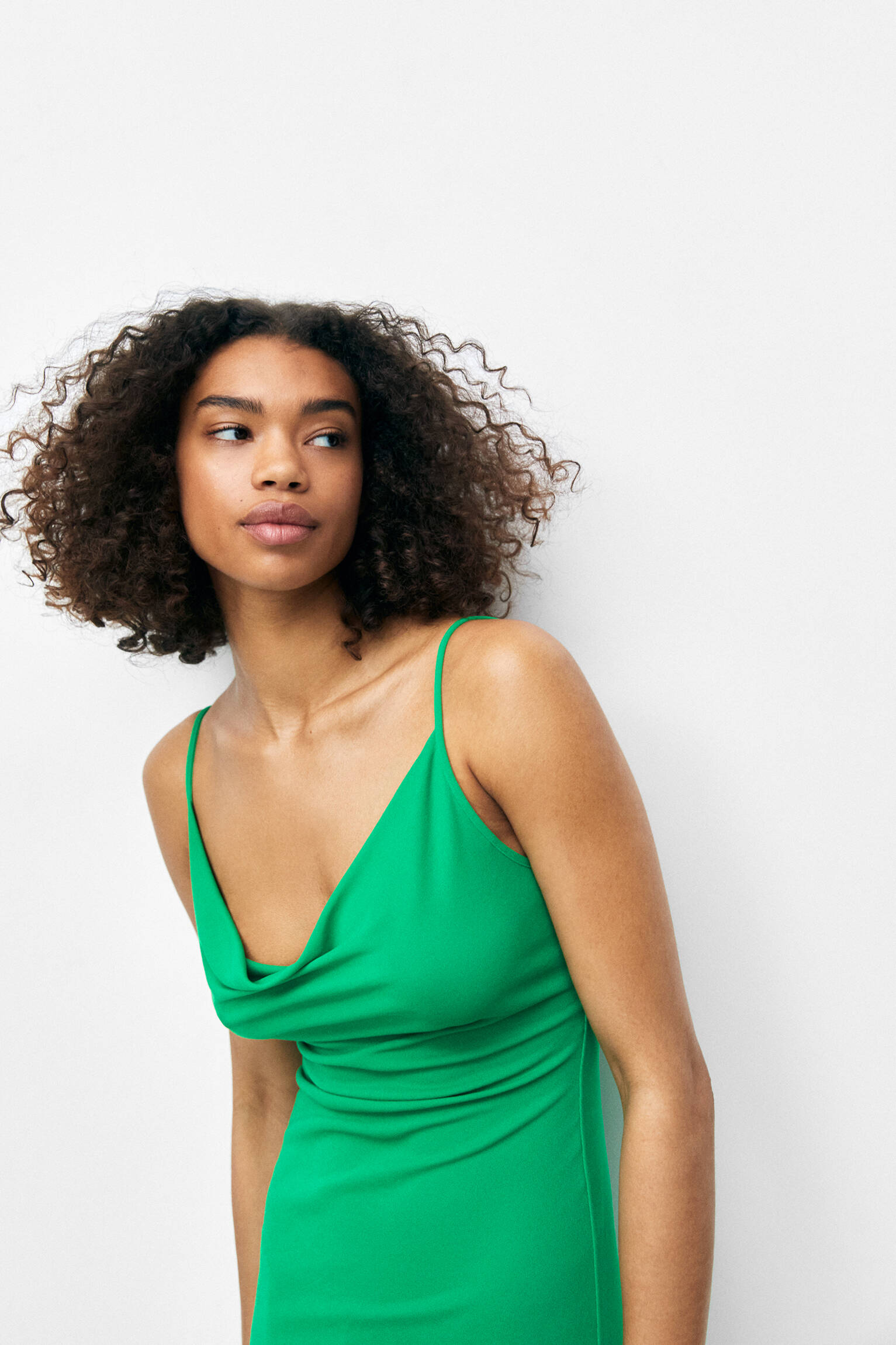 VESTIDO LONGO DRAPEADO - VERDE