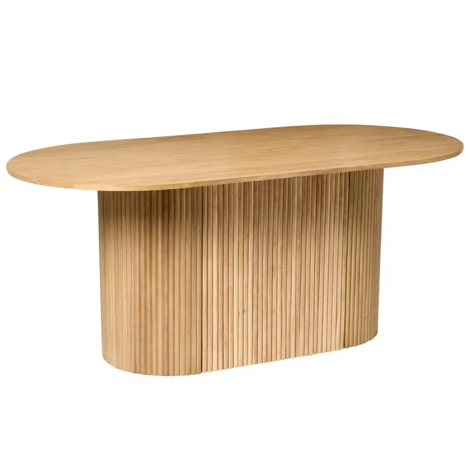 LUNNIN - Eettafel - Lichtbruin - 180 x 90 cm - Eikenfineer