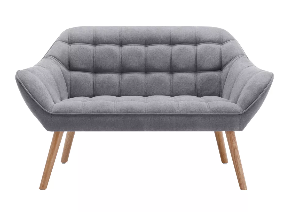 Canapé 2 places et fauteuil en tissu gris CASERTA