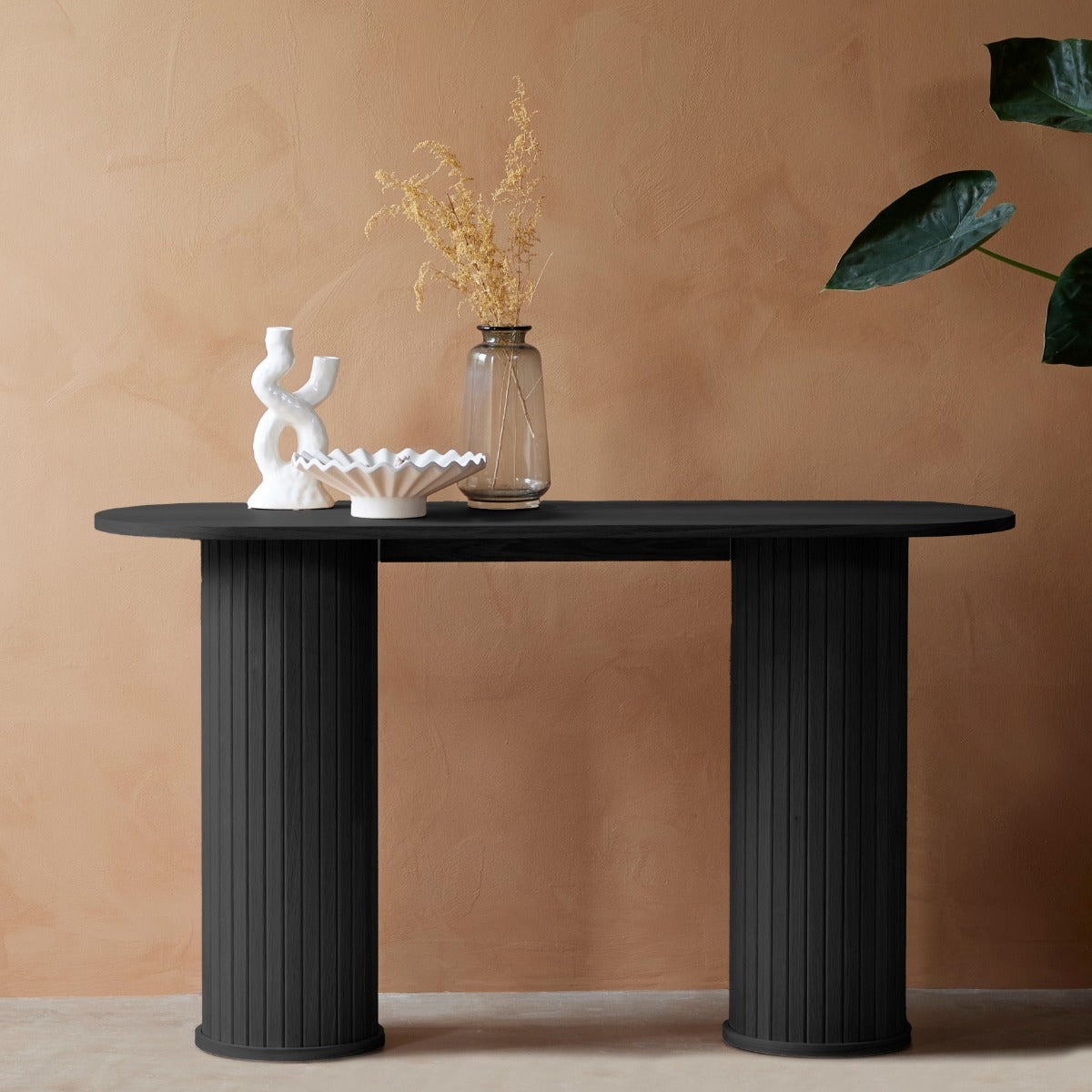 Giga Living - Sidetable Zwart Eikenhout - 130x40x75cm - Nola