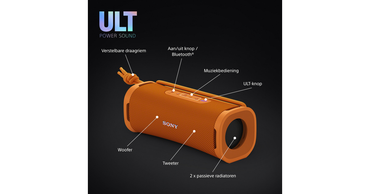 SonyULT FIELD 1 draadloze draagbare speaker luidspreker  (Oranje, Bluetooth 5.3)