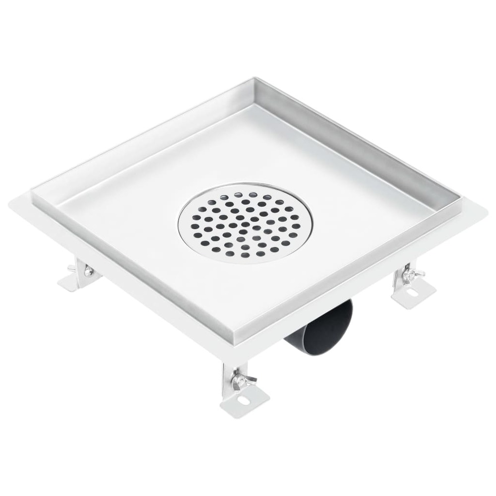 Drain de douche avec couvercle 2 en 1 23x23 cm acier inoxydable