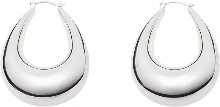 MANGO EARRINGS. -- PUFFY Silver