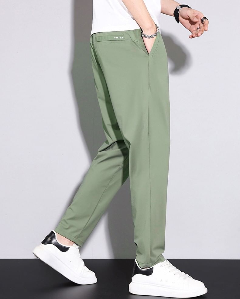 Nataro - Mid Rise Plain Tapered Pants