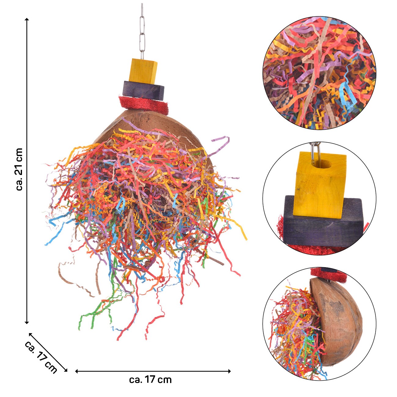 HappyBird Papageienspielzeug Coconut Fun I