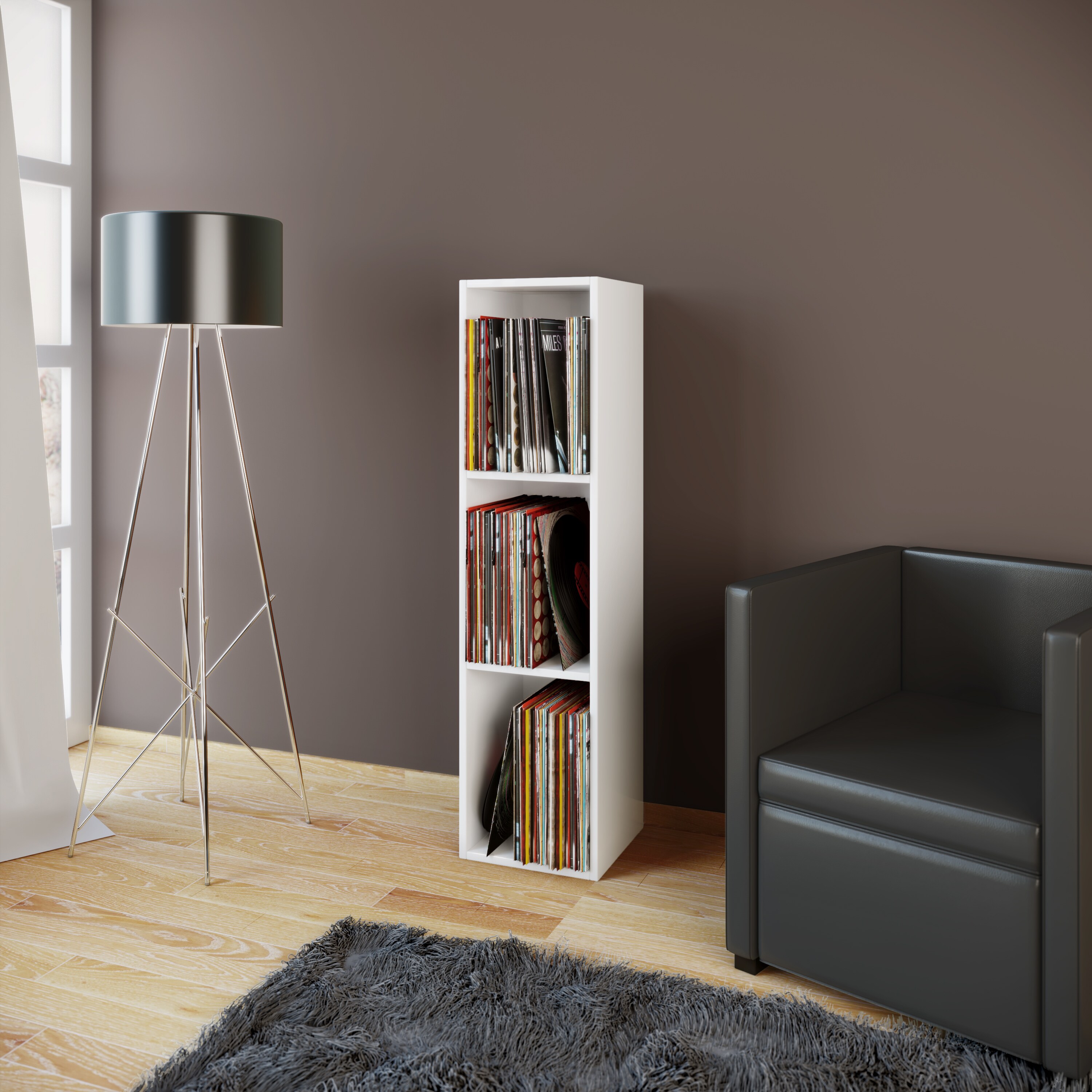 VCM Holz Schallplatten LP Stand Regal Archivierung Ständer Aufbewahrung Platto 3fach