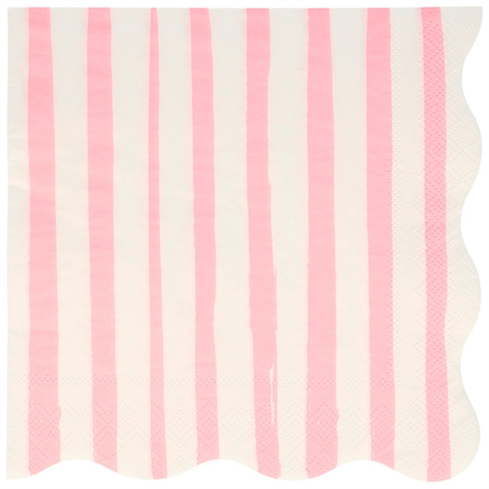 Køb Meri Meri Stripe Pink Servietter Large
