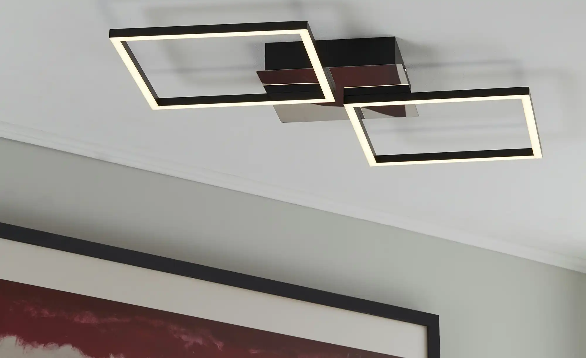 KHG LED-Deckenleuchte, 2-flammig, schwarz/chrom