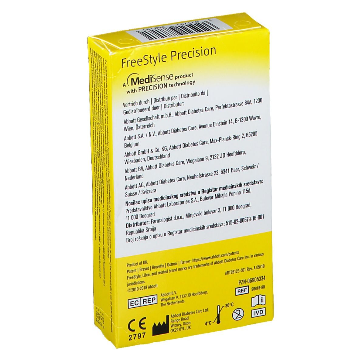 FreeStyle Precision Blutzucker-Teststreifen ohne Codierung