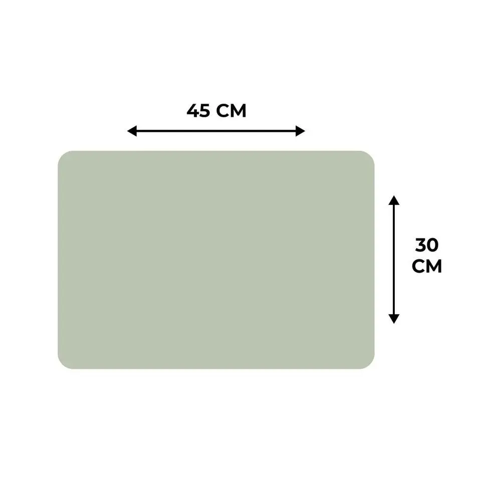 MuchoWow Placemat (6stuks) 45x30cm Mintgroen Effen kleur