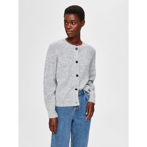 Selected Femme Lulu Cardigan, Light Grey Melange, XL