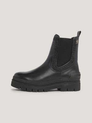 Botas Chelsea com painel de feltro e couro